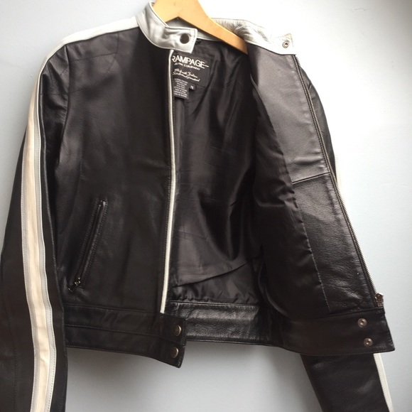 Genuine leather Motorcycle Style Jacket by Rampage - Picture 6 of 7
